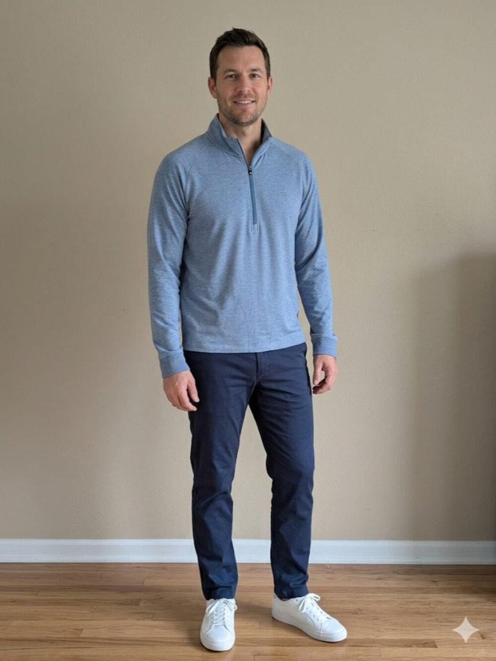 Travis Mathew Men's 1/4-zip Pullover Golf Sweatshirt Top Light Blue Size M